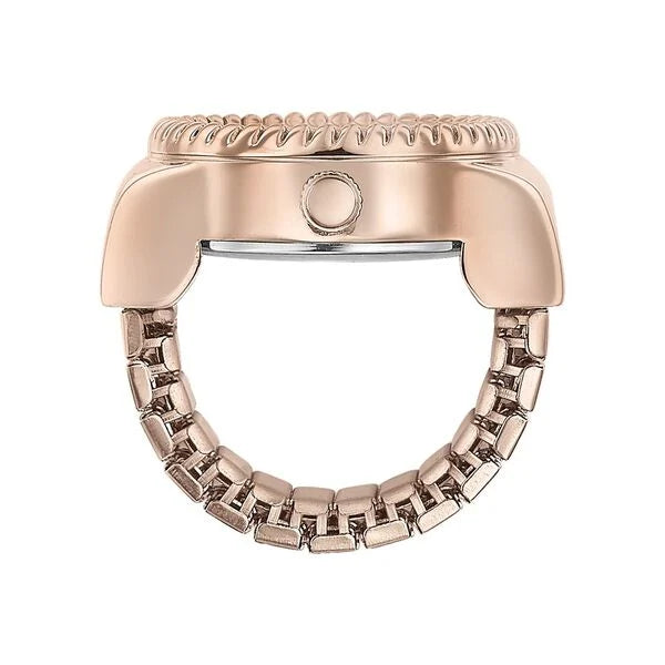 🕒 Rose Gold Color Stainless Steel Strap Ring Watch For Women